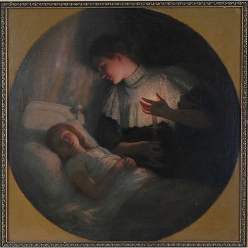 339 - Etienne Azambre (French, 1859-1935), Mother and Child, signed l.l., oil on canvas in the round, 60 b... 