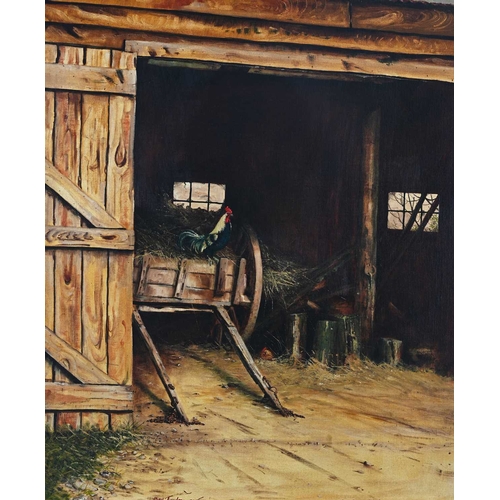 340 - Bev Taylor (New Zealander, 1936), Looking Out of the Barn; Looking Into the Barn, a pair, both signe... 