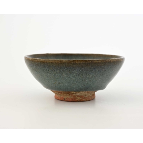 403 - A Chinese Junyao bubble bowl, probably Northern Song or Yuan dynasty, greyish green glaze with a pur... 