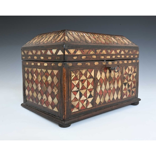 434 - An Ottoman box, mother of pearl and tortoise shell, 21cm high, 29cm wide, 21cm deep