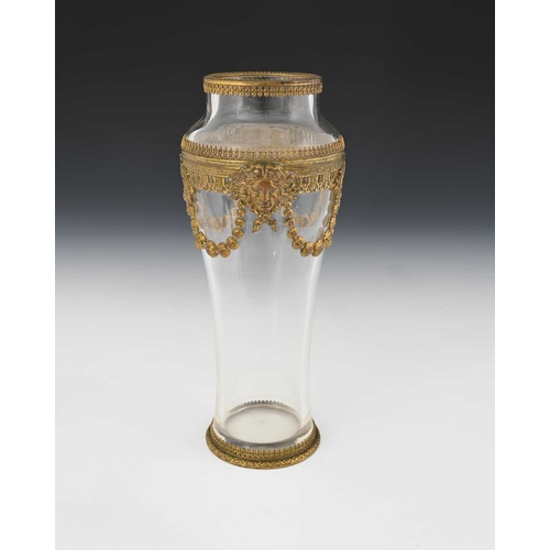 472 - Baccarat, an ormolu mounted glass vase, in the Louis XVI style, waisted shouldered form, applied wit... 