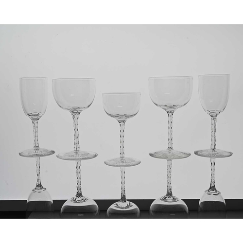 493 - A suite of Victorian drinking glasses, circa 1890, probably James Powell and Sons, Whitefriars, incl... 