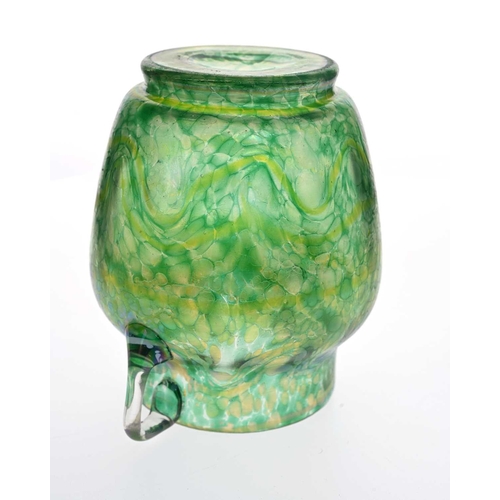 509 - Otto Thamm for Fritz Heckert, a Secessionist iridescent glass Changeant vase, circa 1900, twin handl... 