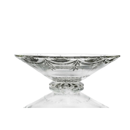 517 - Ludwig Kny for Stuart and Sons, an Art Deco cut glass bowl, model 28004, designed circa 1938, conica... 