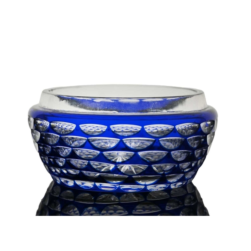 519 - Joseph Simon for Val Saint Lambert, an Art Deco flash cut cased glass bowl or dish, circa 1920s, sho... 