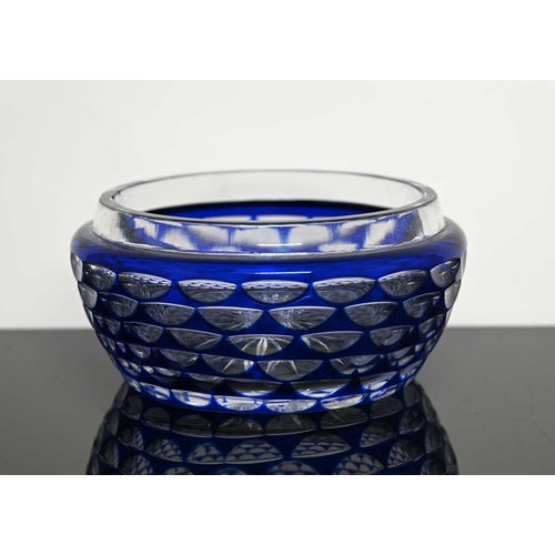 519 - Joseph Simon for Val Saint Lambert, an Art Deco flash cut cased glass bowl or dish, circa 1920s, sho... 