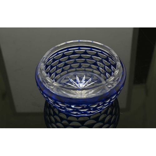 519 - Joseph Simon for Val Saint Lambert, an Art Deco flash cut cased glass bowl or dish, circa 1920s, sho... 