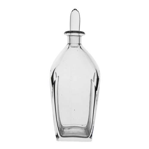 523 - Vicke Lindstrand for Orrefors, a Modernist glass decanter, shouldered form with square section base ... 