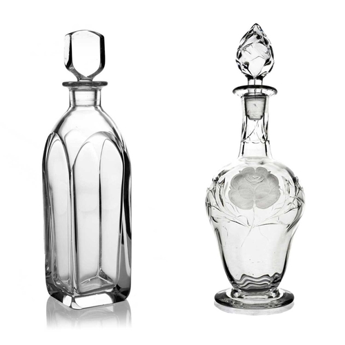 524 - Two 20th century decanters including Edward Hald for Orrefors, a Swedish Modernist glass decanter, s... 