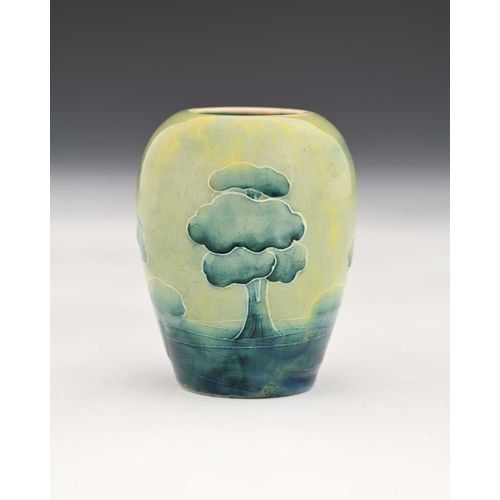 559a - William Moorcroft, a miniature Haledine vase, circa 1905, shouldered form, underglaze green signatur... 