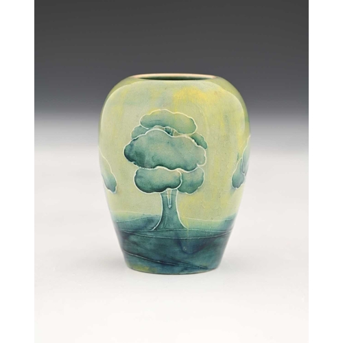 559a - William Moorcroft, a miniature Haledine vase, circa 1905, shouldered form, underglaze green signatur... 