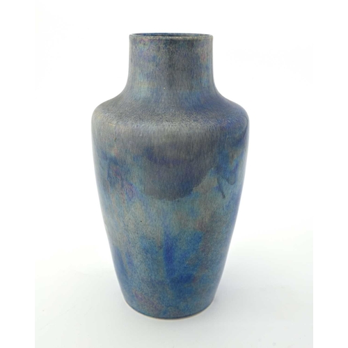 582 - Ruskin Pottery, a Lustre glazed vase, 1924, shouldered form, lavender hares fur glaze, impressed mar... 