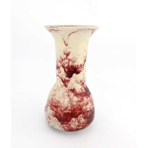 653 - Ruskin Pottery, a very large High Fired vase, 1926, conical bulbous form with long cylindrical neck ... 