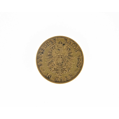 68 - Germany, Kaiser Wilhelm, gold 10 Mark, 1880