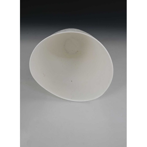 688 - Sasha Wardell (British, 1956), a large slip cast bone china vase, smooth white inside with a repeati... 