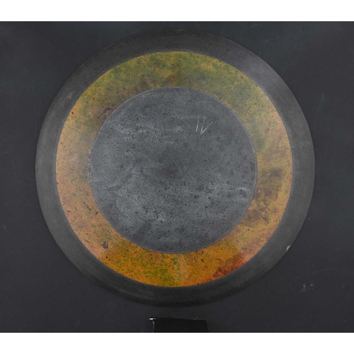 698 - Andrew Hill (British, 1964), a large rake plate with black rim, signed A.H. to base, 45cm diameter