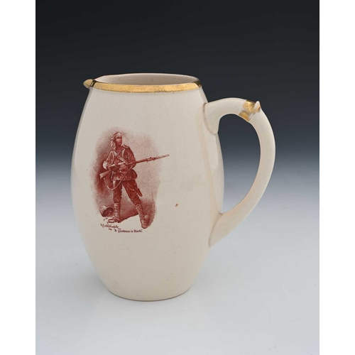 724 - A Macintyre Burslem Boer War Jug, printed 'A Gentleman in Khaki' after R. Caton Woodville, inscripti... 