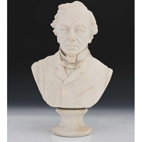 759 - An English Parian ware bust of Benjamin Disraeli, circa 1875