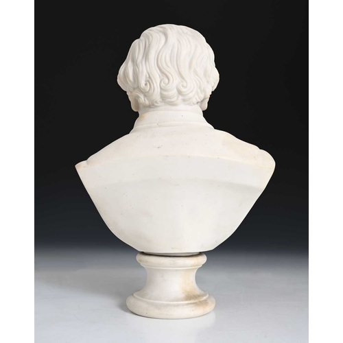 759 - An English Parian ware bust of Benjamin Disraeli, circa 1875