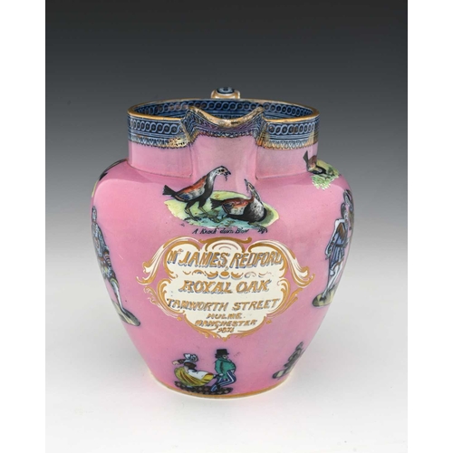 769 - A Commemorative Staffordshire pottery jug, Elsmore and Foster, 1871, inscribed James Redford, Royal ... 