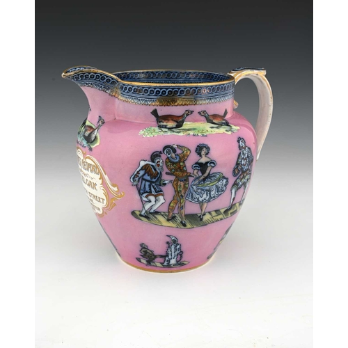 769 - A Commemorative Staffordshire pottery jug, Elsmore and Foster, 1871, inscribed James Redford, Royal ... 