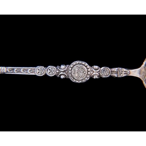 111 - A set of six Elizabeth II silver teaspoons, modelled after the Coronation Spoon, the oval bowl divid... 