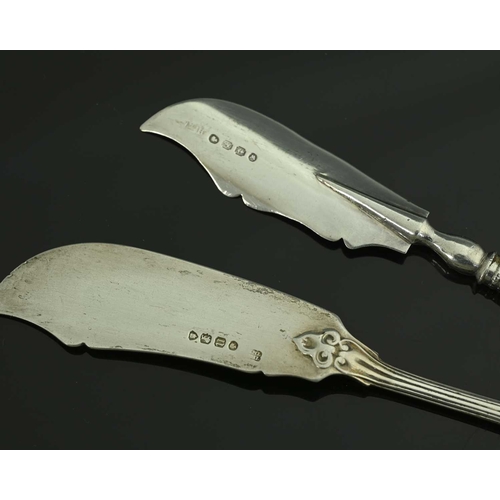 114 - A Victorian silver butter knife, in a pattern described as, 'Lias Brothers pattern of unknown name',... 