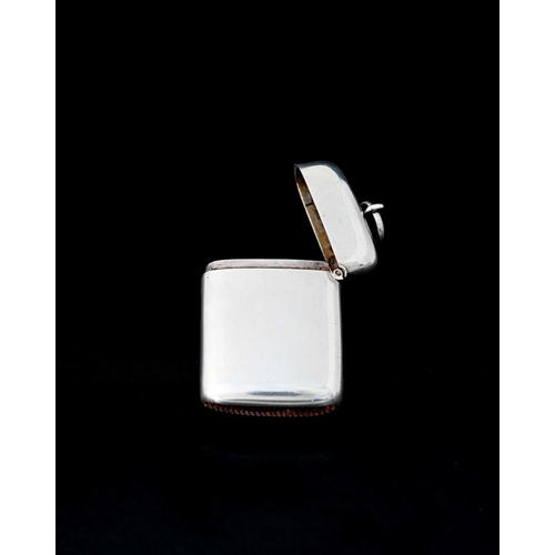 316 - Oxford University Interest. A Victorian silver and enamel vesta case, of rounded rectangular form, a... 