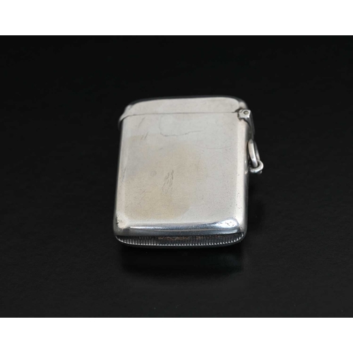 317 - Cambridge University Interest. An Edwardian silver and enamel vesta case, of rounded rectangular for... 