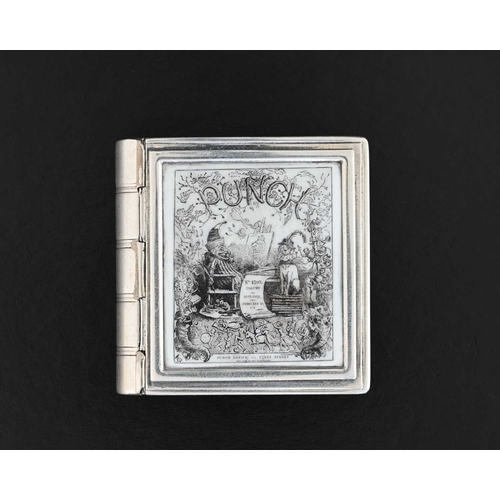 333 - A Victorian silver and enamel novelty vesta case or vesta box, modelled in the form of a book, the h... 