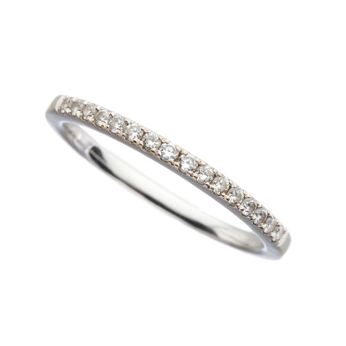 178 - An 18ct gold brilliant-cut diamond half eternity ring, total diamond weight 0.17ct, engraved to band... 