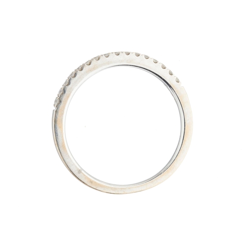 178 - An 18ct gold brilliant-cut diamond half eternity ring, total diamond weight 0.17ct, engraved to band... 