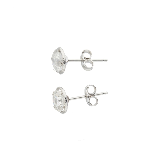 210 - A pair of 9ct gold brilliant-cut diamond single-stone stud earrings, estimated total diamond weight ... 