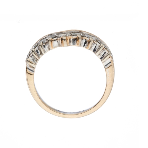 222 - A graduated brilliant-cut diamond wishbone ring, estimated total diamond weight 0.80ct, I-J colour, ... 