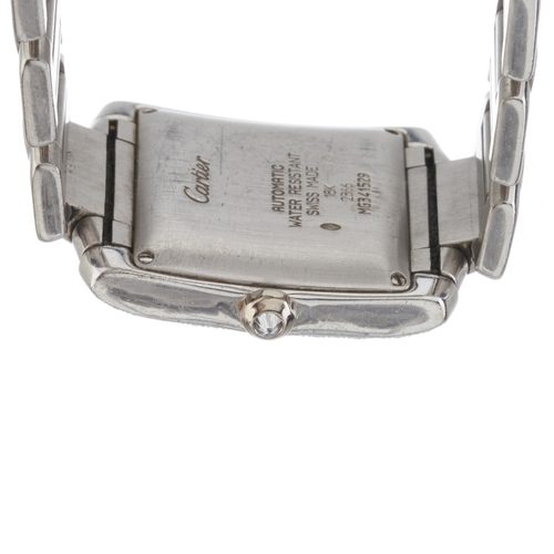 227 - Cartier, an 18ct gold diamond set Tank Francaise bracelet watch, reference 2366, serial MG341529, wi... 