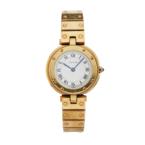 228 - Cartier, an 18ct gold Santos Vendome bracelet watch, reference 8191, serial 5000692, Swiss conventio... 