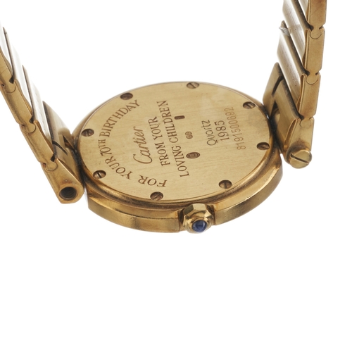 228 - Cartier, an 18ct gold Santos Vendome bracelet watch, reference 8191, serial 5000692, Swiss conventio... 