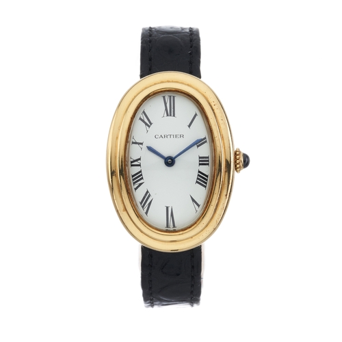 229 - Cartier, an 18k gold Baignoire wrist watch, case number 780945192, Swiss convention marks, signed ma... 