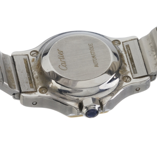 230 - Cartier, a bi-metal steel and gold Santos Octagon bracelet watch, signed self-winding movement, cali... 