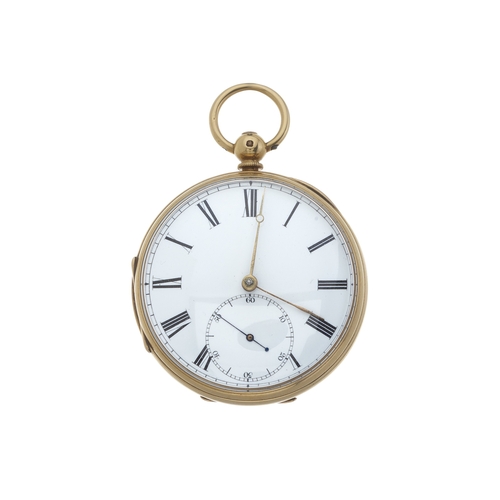 273 - John Grant, London, an 18ct gold open face pocket watch, case number 2083, hallmarks for London 1867... 