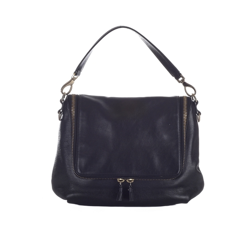 282 - Anya Hindmarch, a black leather Maxi Zip satchel, featuring a lightly grained black leather exterior... 