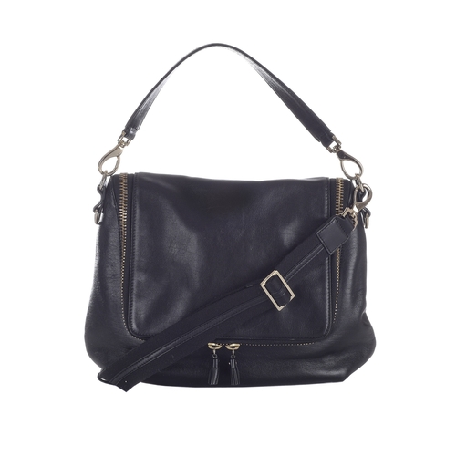 282 - Anya Hindmarch, a black leather Maxi Zip satchel, featuring a lightly grained black leather exterior... 