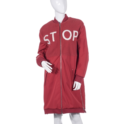 284 - Anya Hindmarch, a knee-length Stop Sign shearling coat, from the maker's AW15 Diversion Collection, ... 