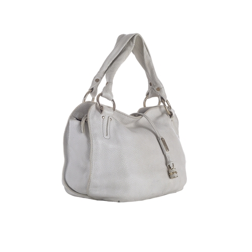 314 - Celine, a Bittersweet handbag, designed with a grained white leather exterior, with pale gold-tone h... 