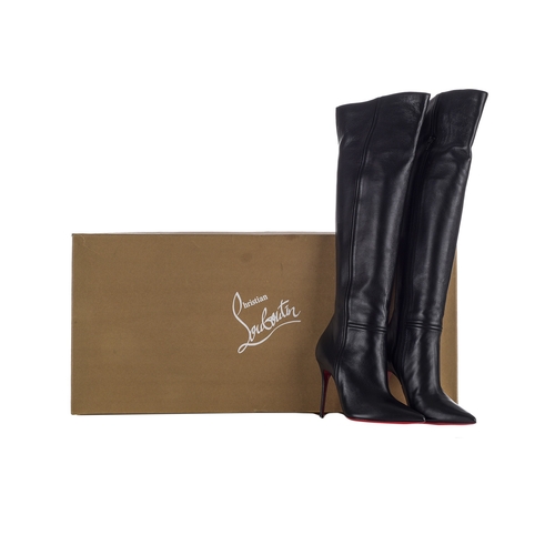 348 - Christian Louboutin, a pair of unworn Kate Botta knee-high boots, crafted from soft black calfskin l... 