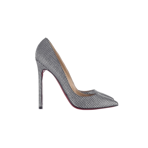 351 - Christian Louboutin, a pair of unworn Pigalle 120 stiletto heels, designed with black and silver omi... 