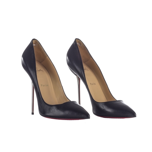 352 - Christian Louboutin, a pair of Lipsinka 120 stiletto heels, crafted with black leather uppers, with ... 