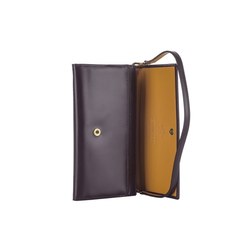 363 - Ettinger London, two bridle leather wallets, to include a large brown flap-over purse clutch, featur... 