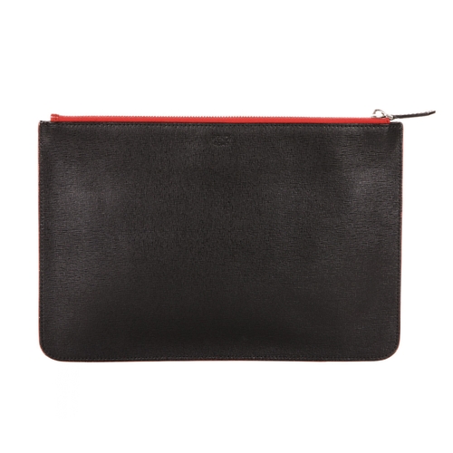 368 - Fendi, a Bag Bugs Monster clutch, featuring a red and black saffiano leather exterior, with white le... 