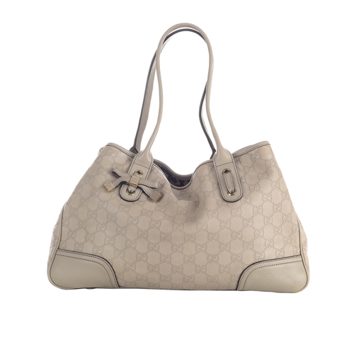 373 - Gucci, a medium Guccissima Princy tote, featuring a cream GG embossed leather exterior with pale gol... 